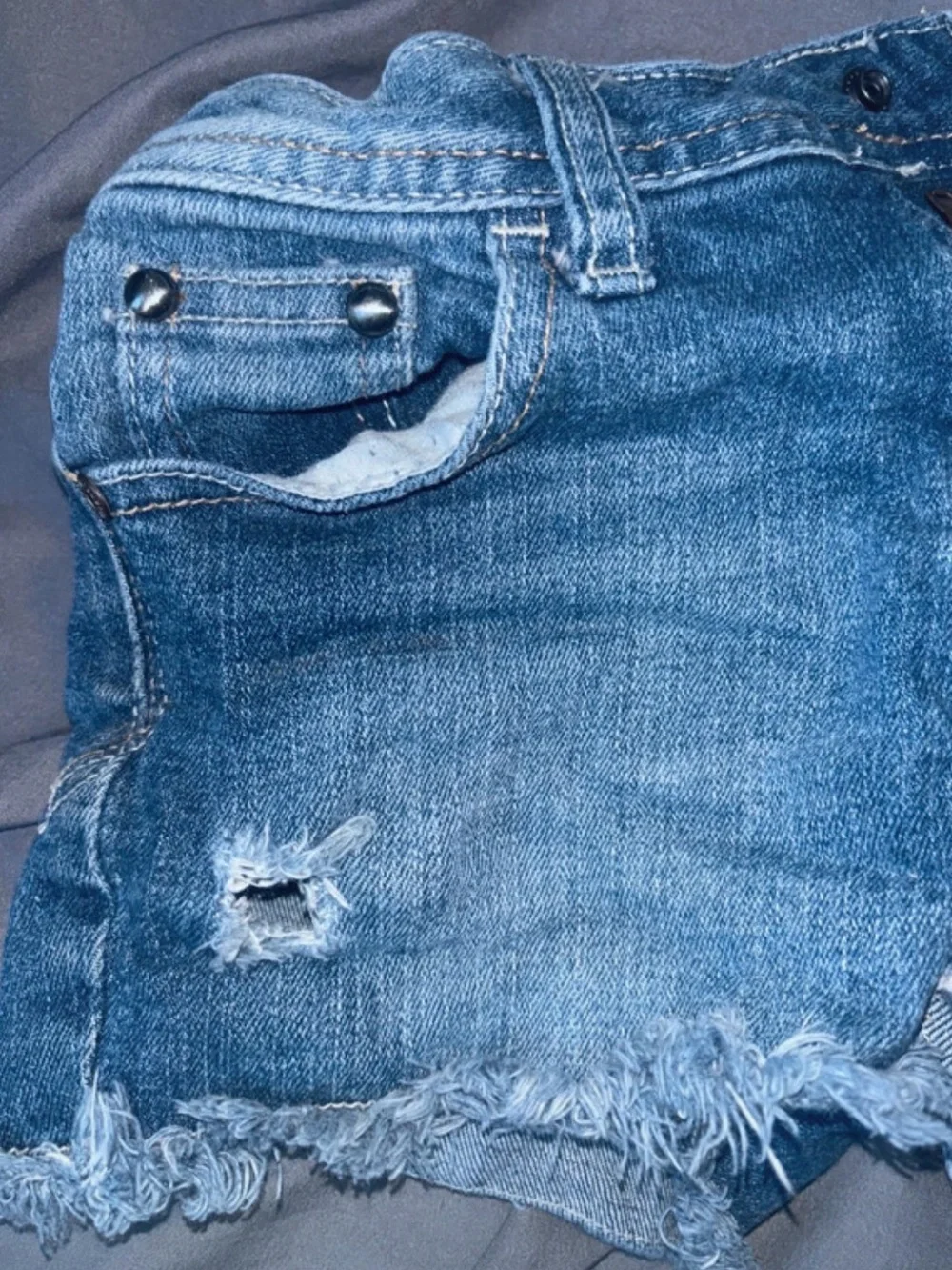 Denim Frayed Hem little girls Shorts - Blue..Size 8R